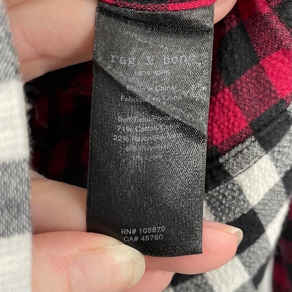 Rag & Bone S Birdie Shirt Gingham Button-Down - Picture 9 of 11